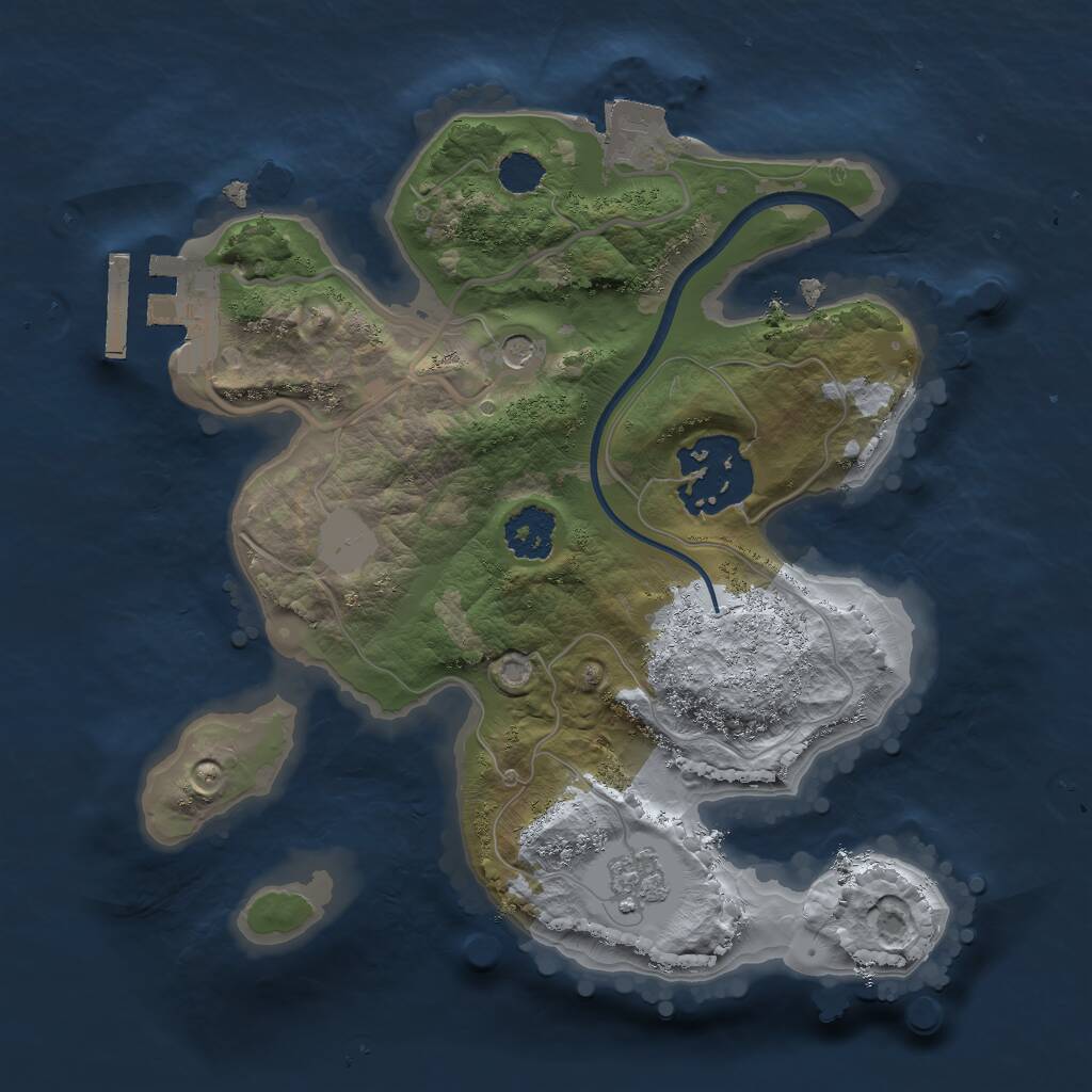 Rust Map: Procedural Map, Size: 2100, Seed: 211, 5 Monuments