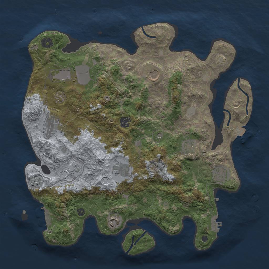 Rust Map: Procedural Map, Size: 3600, Seed: 7032024, 17 Monuments