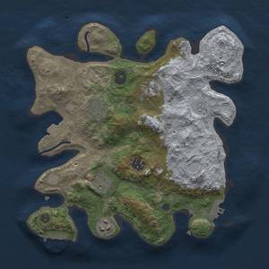 Thumbnail Rust Map: Procedural Map, Size: 3000, Seed: 1228780371, 13 Monuments