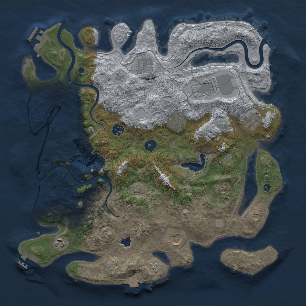 Rust Map: Procedural Map, Size: 4000, Seed: 1295182749, 15 Monuments
