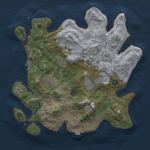 Thumbnail Rust Map: Procedural Map, Size: 3500, Seed: 1207761773, 15 Monuments