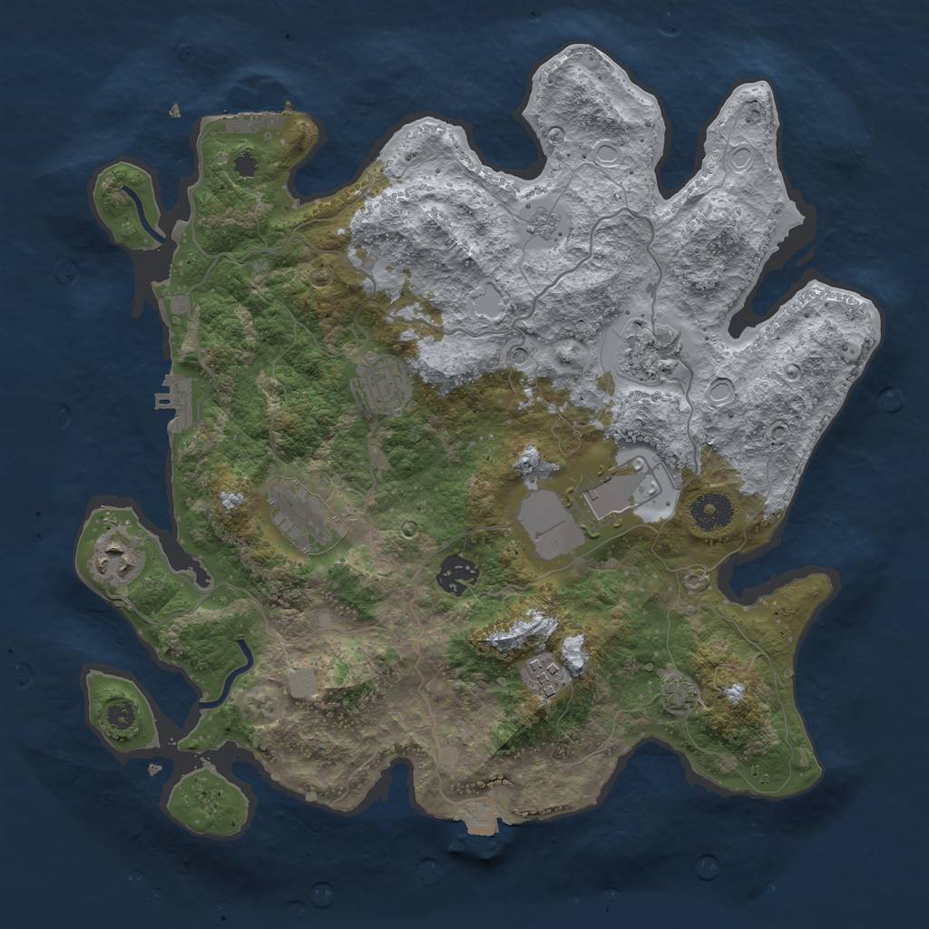 Rust Map: Procedural Map, Size: 3500, Seed: 1207761773, 15 Monuments