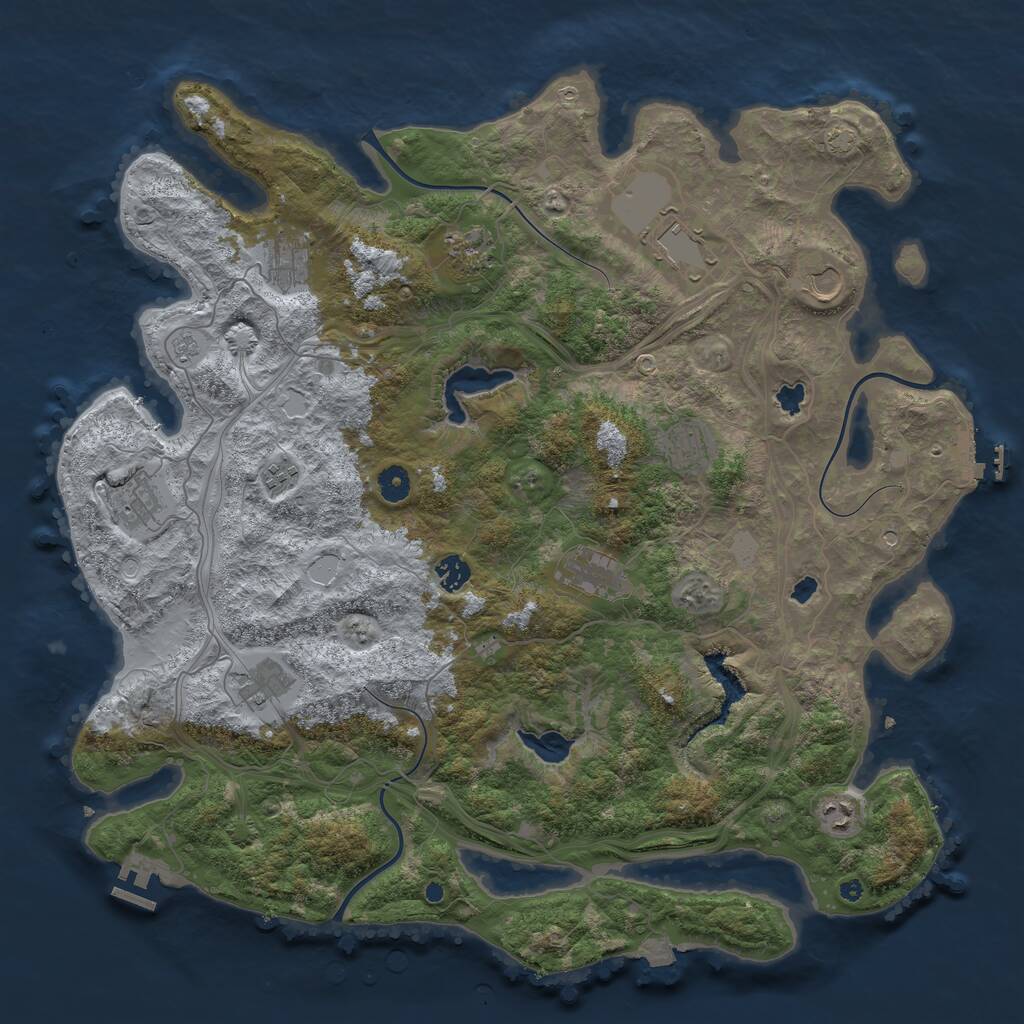 Rust Map: Procedural Map, Size: 4500, Seed: 995973356, 17 Monuments