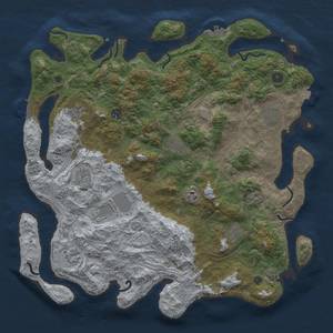 Thumbnail Rust Map: Procedural Map, Size: 4500, Seed: 1017852649, 18 Monuments