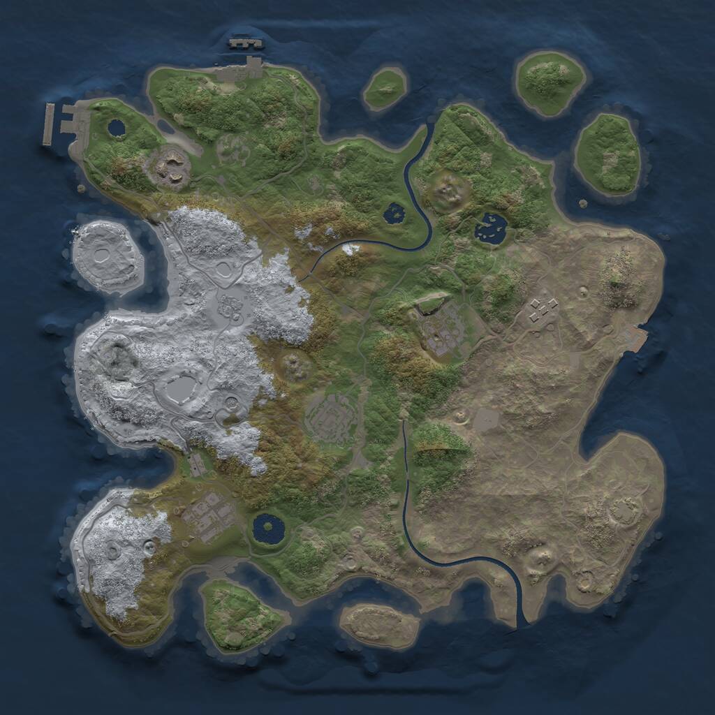 Rust Map: Procedural Map, Size: 3400, Seed: 1668994, 12 Monuments