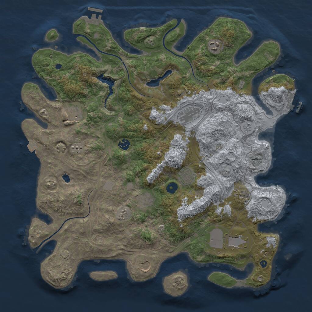 Rust Map: Procedural Map, Size: 4250, Seed: 598292307, 16 Monuments