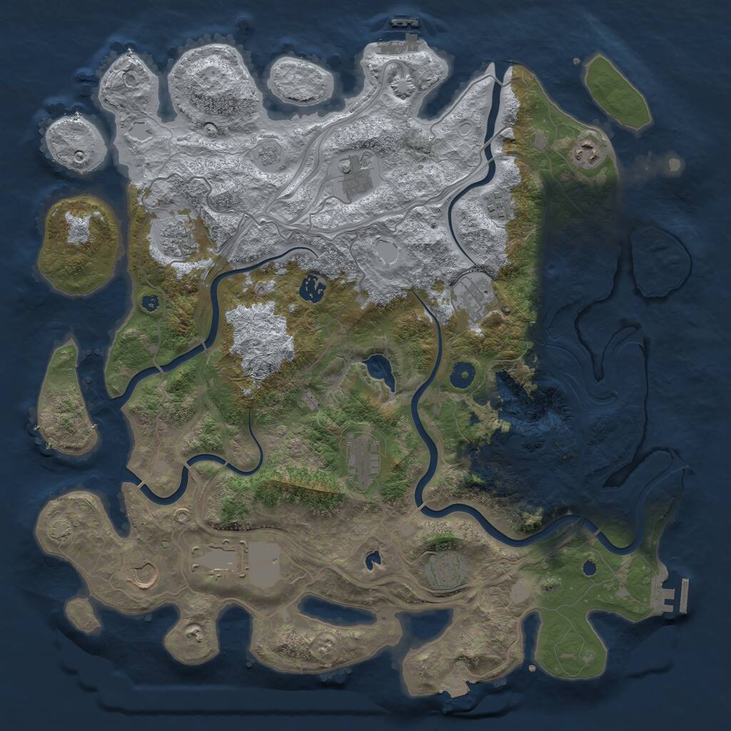 Rust Map: Procedural Map, Size: 4250, Seed: 386512, 16 Monuments