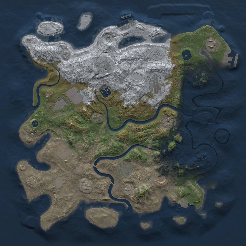Rust Map: Procedural Map, Size: 3750, Seed: 163189821, 15 Monuments