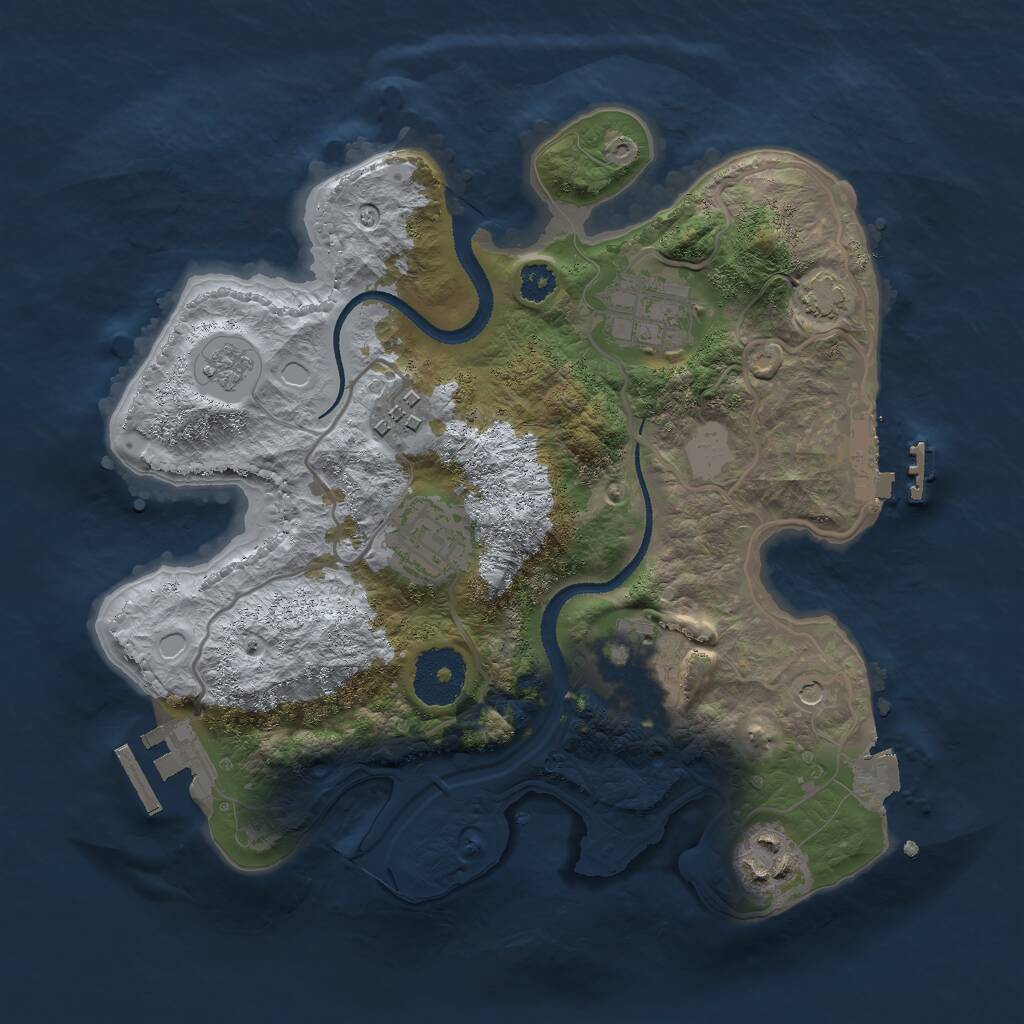 Rust Map: Procedural Map, Size: 2750, Seed: 638482443, 11 Monuments
