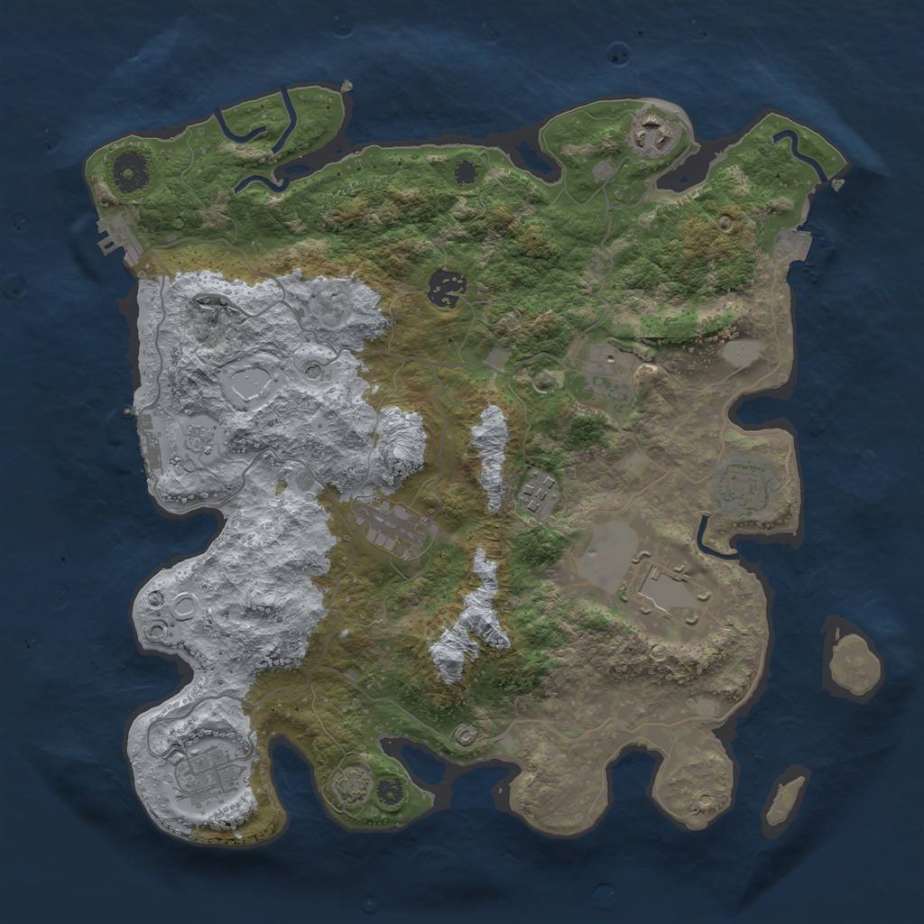 Rust Map: Procedural Map, Size: 3600, Seed: 10903, 16 Monuments