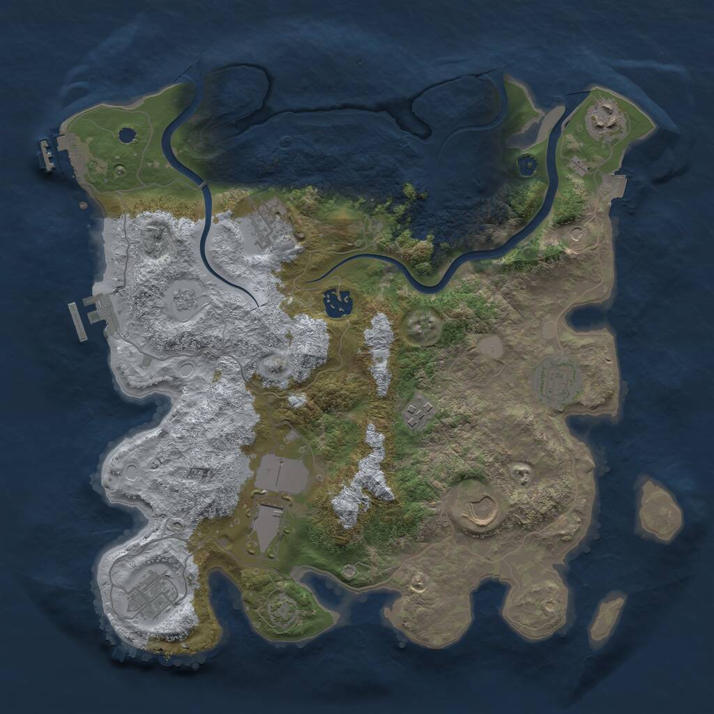 Rust Map: Procedural Map, Size: 3600, Seed: 10903, 14 Monuments
