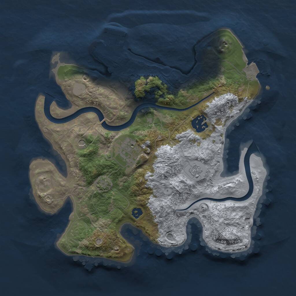 Rust Map: Procedural Map, Size: 2750, Seed: 712372, 7 Monuments