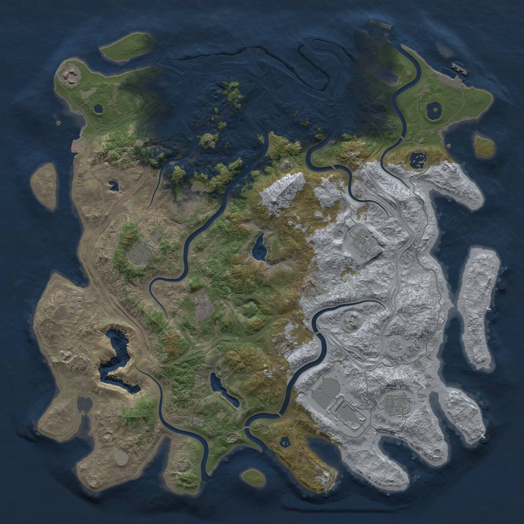 Rust Map: Procedural Map, Size: 4700, Seed: 354588175, 16 Monuments