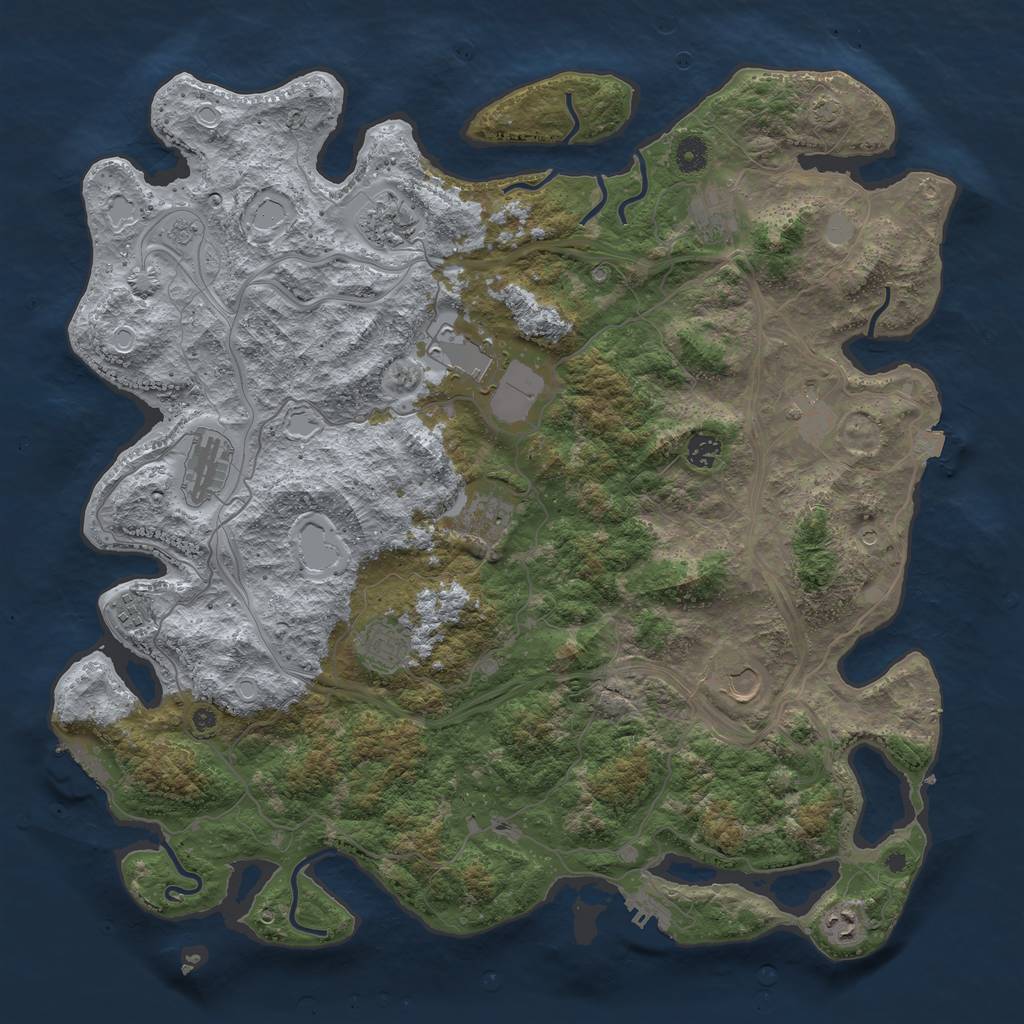 Rust Map: Procedural Map, Size: 4500, Seed: 12104, 19 Monuments