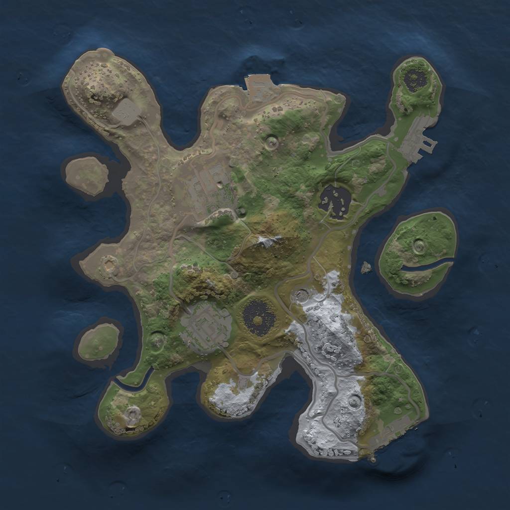 Rust Map: Procedural Map, Size: 2300, Seed: 666, 9 Monuments