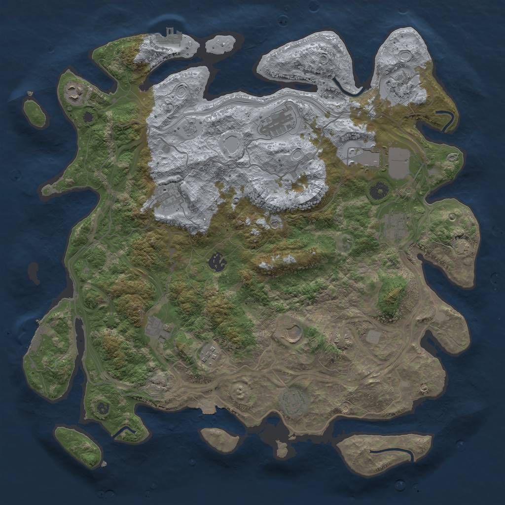 Rust Map: Procedural Map, Size: 4250, Seed: 560213496, 19 Monuments