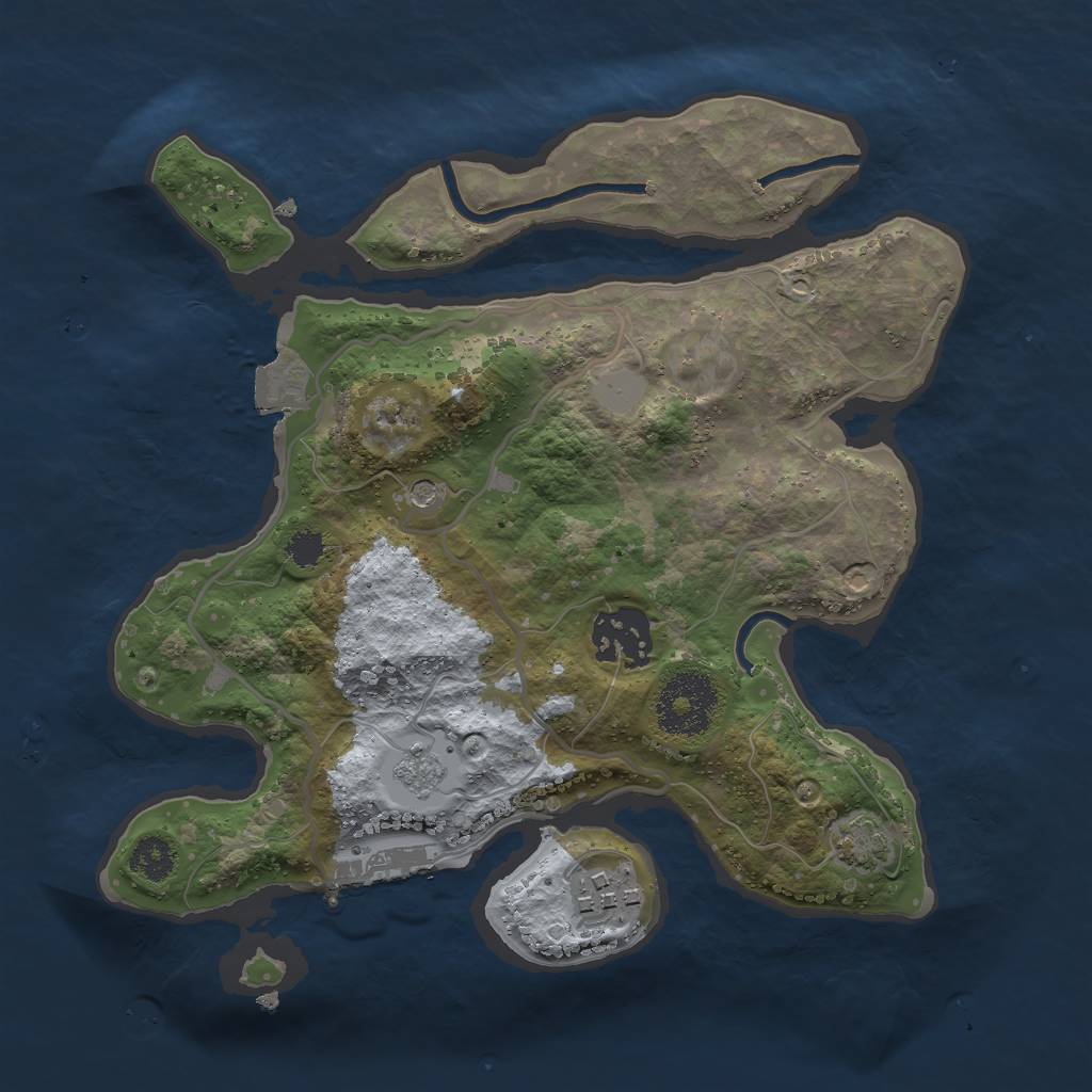 Rust Map: Procedural Map, Size: 2600, Seed: 1244260542, 9 Monuments