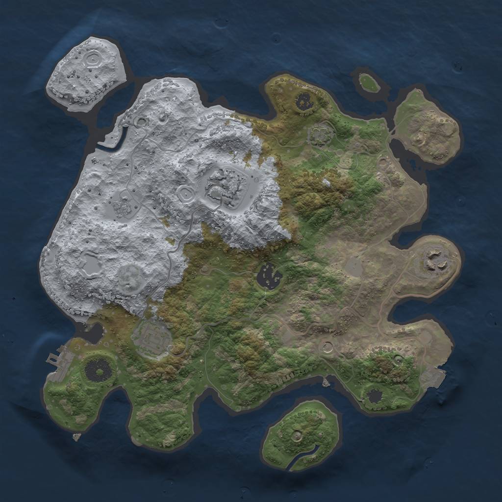 Rust Map: Procedural Map, Size: 3000, Seed: 6246, 11 Monuments