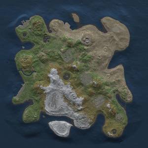 Thumbnail Rust Map: Procedural Map, Size: 3000, Seed: 2128781311, 13 Monuments