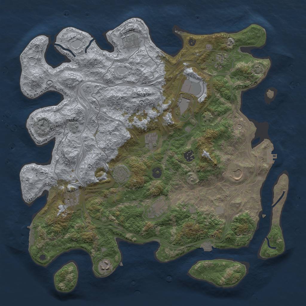 Rust Map: Procedural Map, Size: 4250, Seed: 1535234833, 19 Monuments