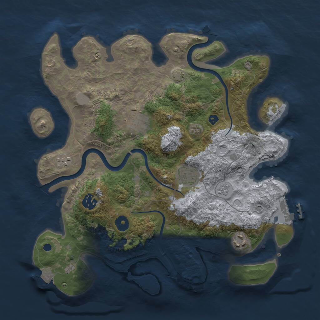Rust Map: Procedural Map, Size: 3300, Seed: 45000, 10 Monuments