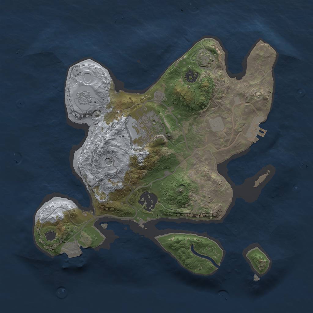 Rust Map: Procedural Map, Size: 2500, Seed: 824597500, 9 Monuments