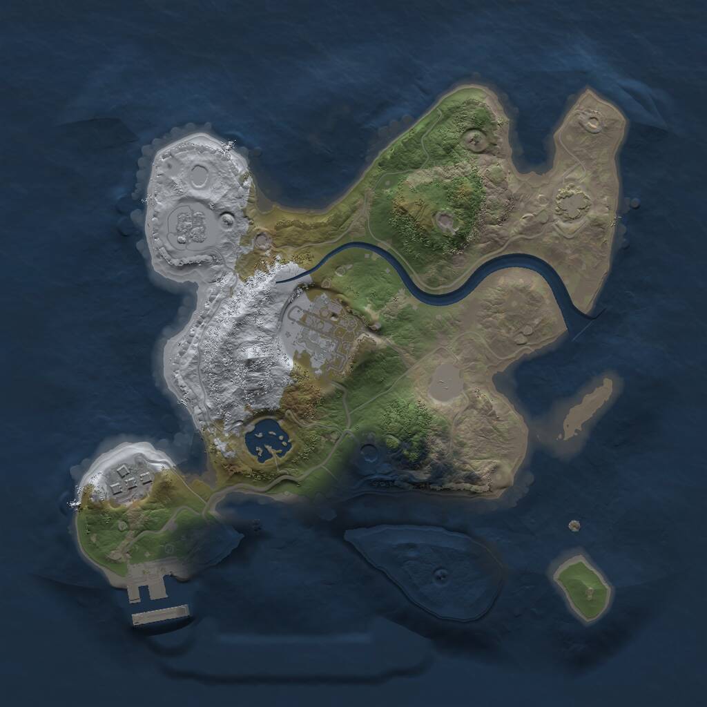 Rust Map: Procedural Map, Size: 2500, Seed: 824597500, 8 Monuments