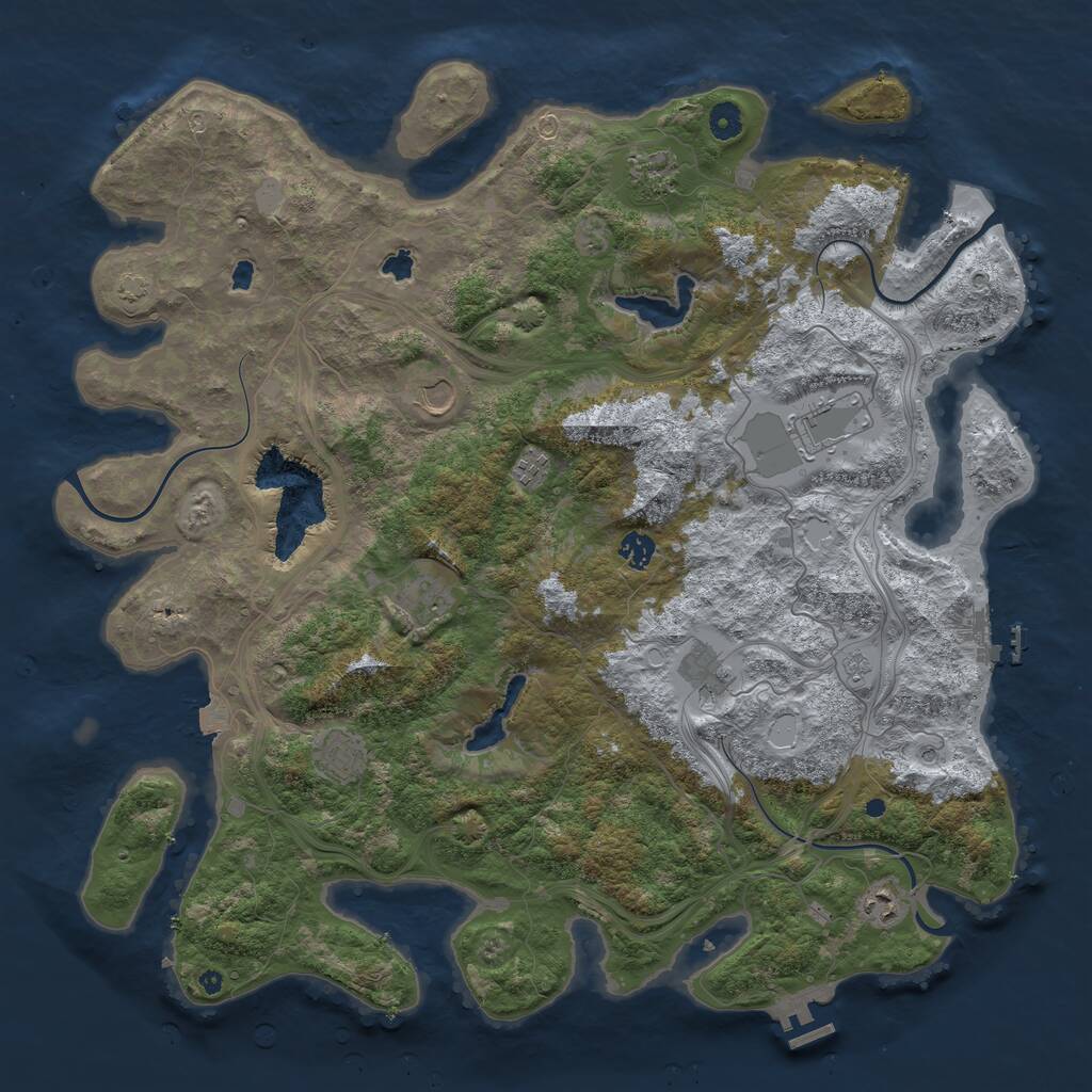 Rust Map: Procedural Map, Size: 4600, Seed: 31342, 15 Monuments