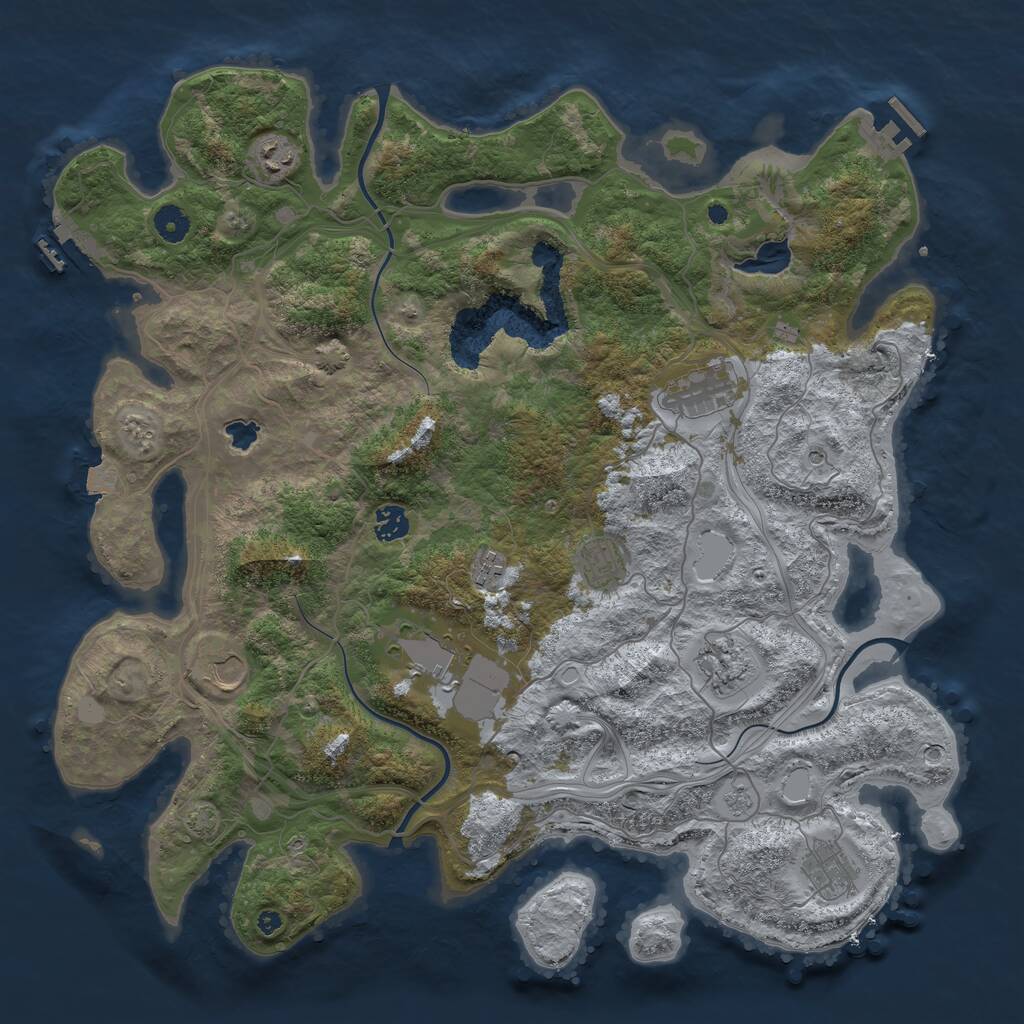 Rust Map: Procedural Map, Size: 4300, Seed: 516432, 15 Monuments