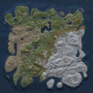 Thumbnail Rust Map: Procedural Map, Size: 4300, Seed: 516432, 15 Monuments