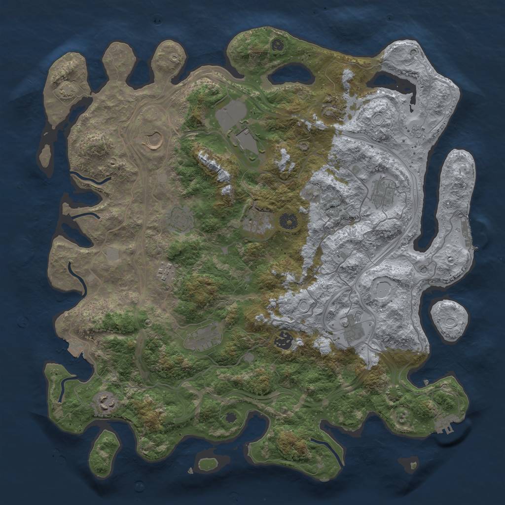 Rust Map: Procedural Map, Size: 4250, Seed: 650552929, 19 Monuments