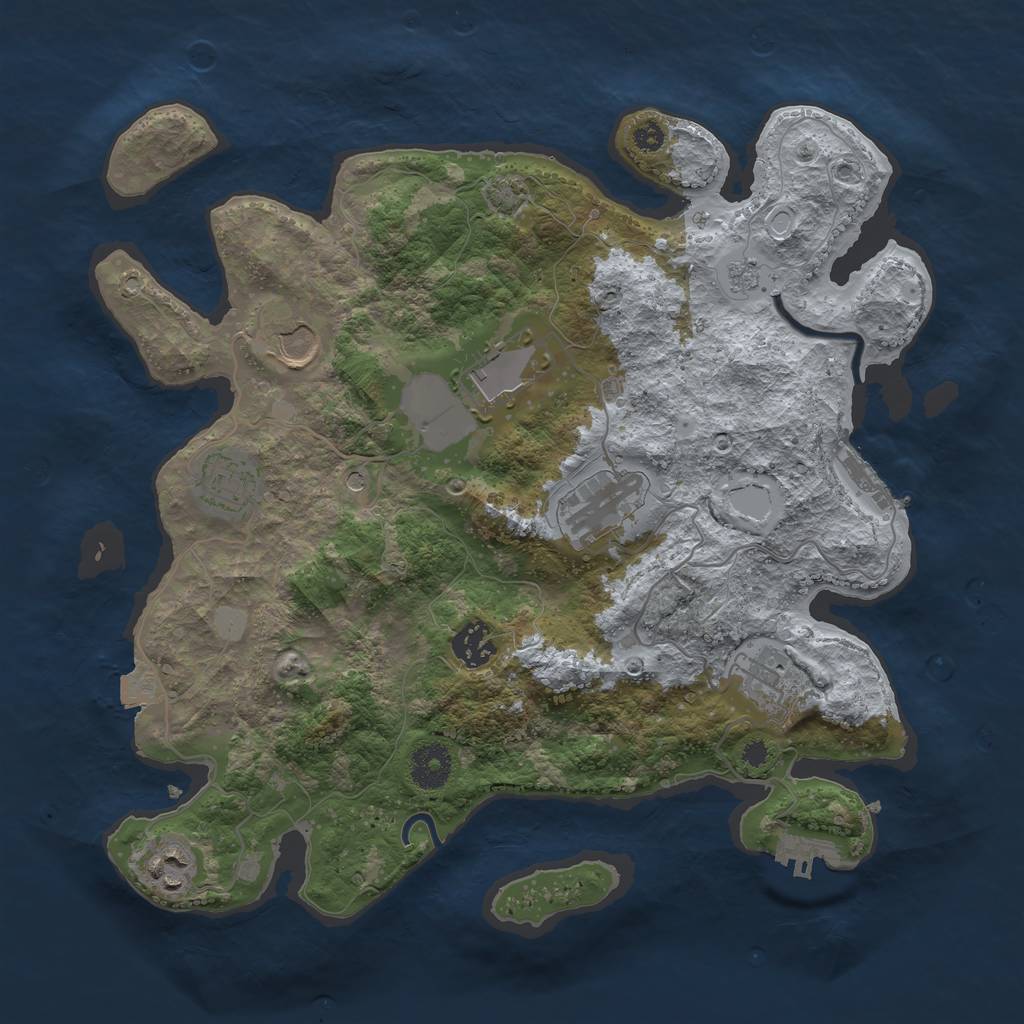 Rust Map: Procedural Map, Size: 3500, Seed: 584331778, 15 Monuments