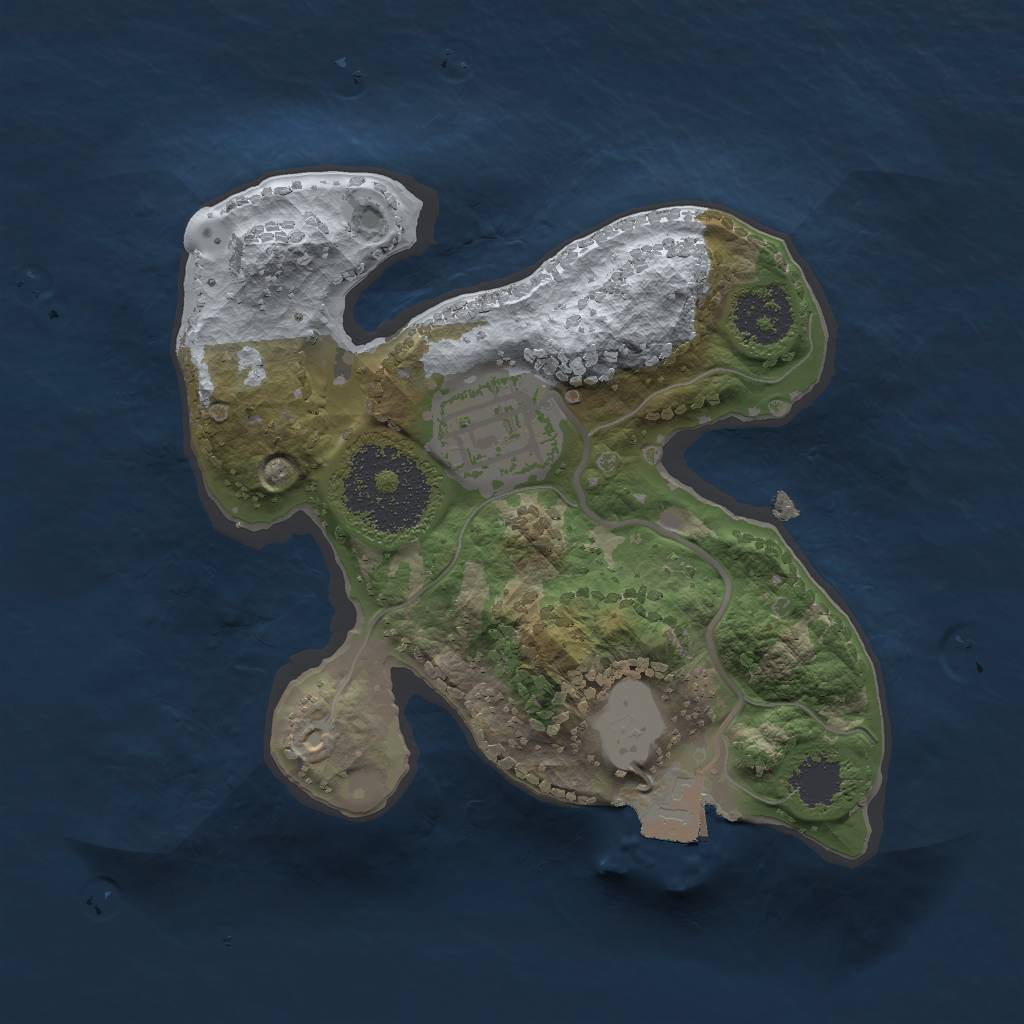 Rust Map: Procedural Map, Size: 1800, Seed: 2567, 4 Monuments