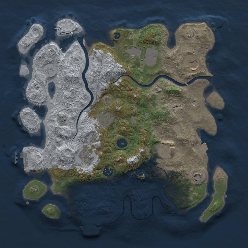 Rust Map: Procedural Map, Size: 3700, Seed: 683267938, 14 Monuments