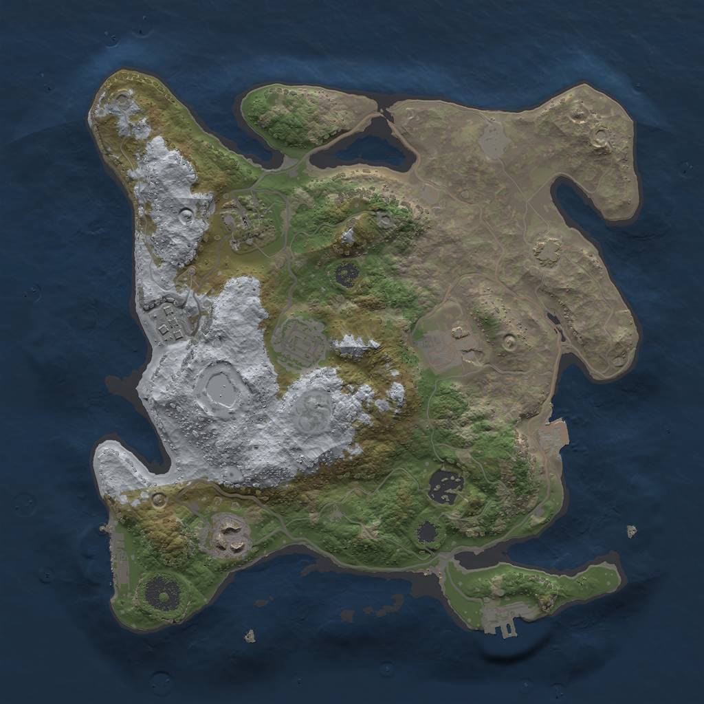 Rust Map: Procedural Map, Size: 3000, Seed: 179651304, 12 Monuments