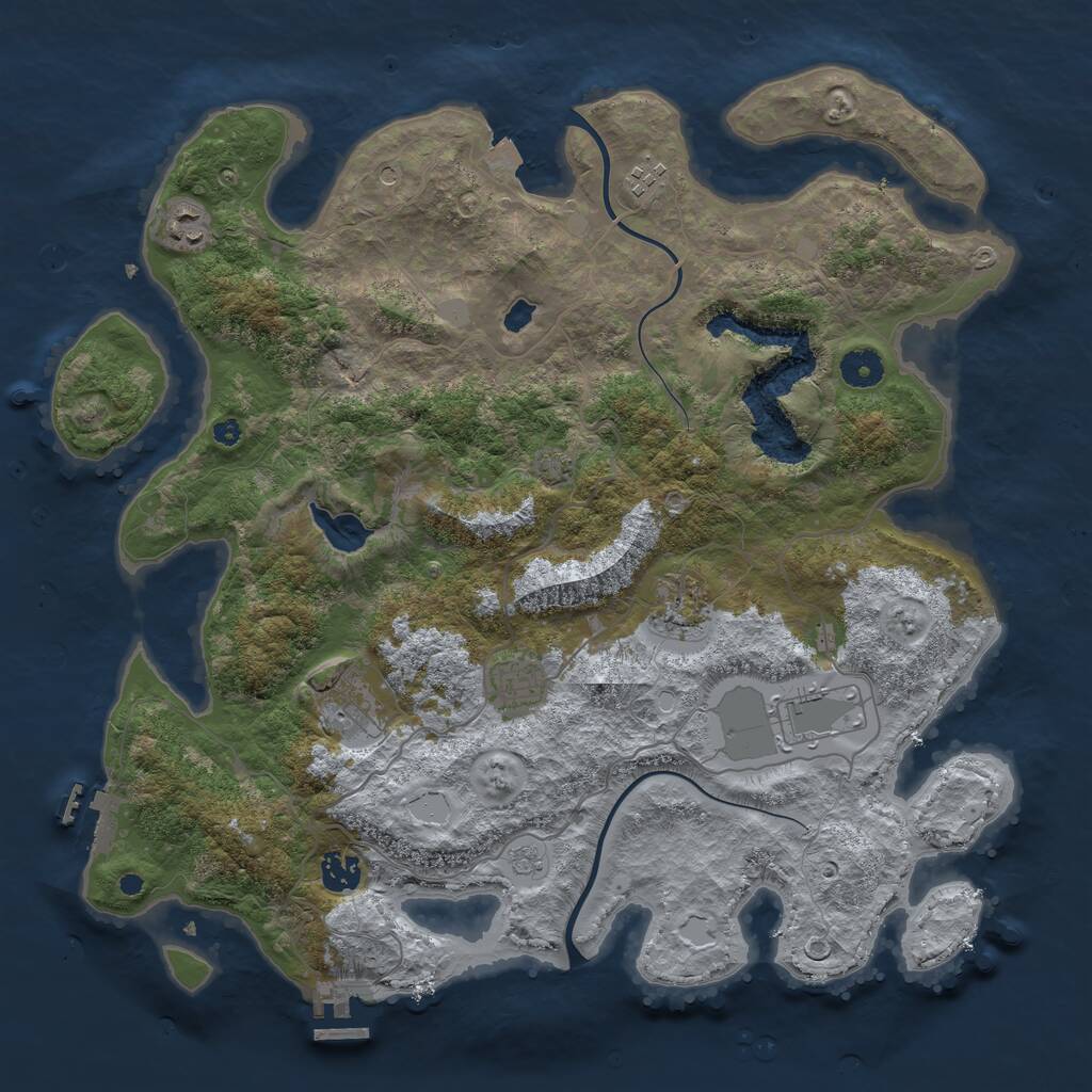 Rust Map: Procedural Map, Size: 4000, Seed: 149866417, 13 Monuments