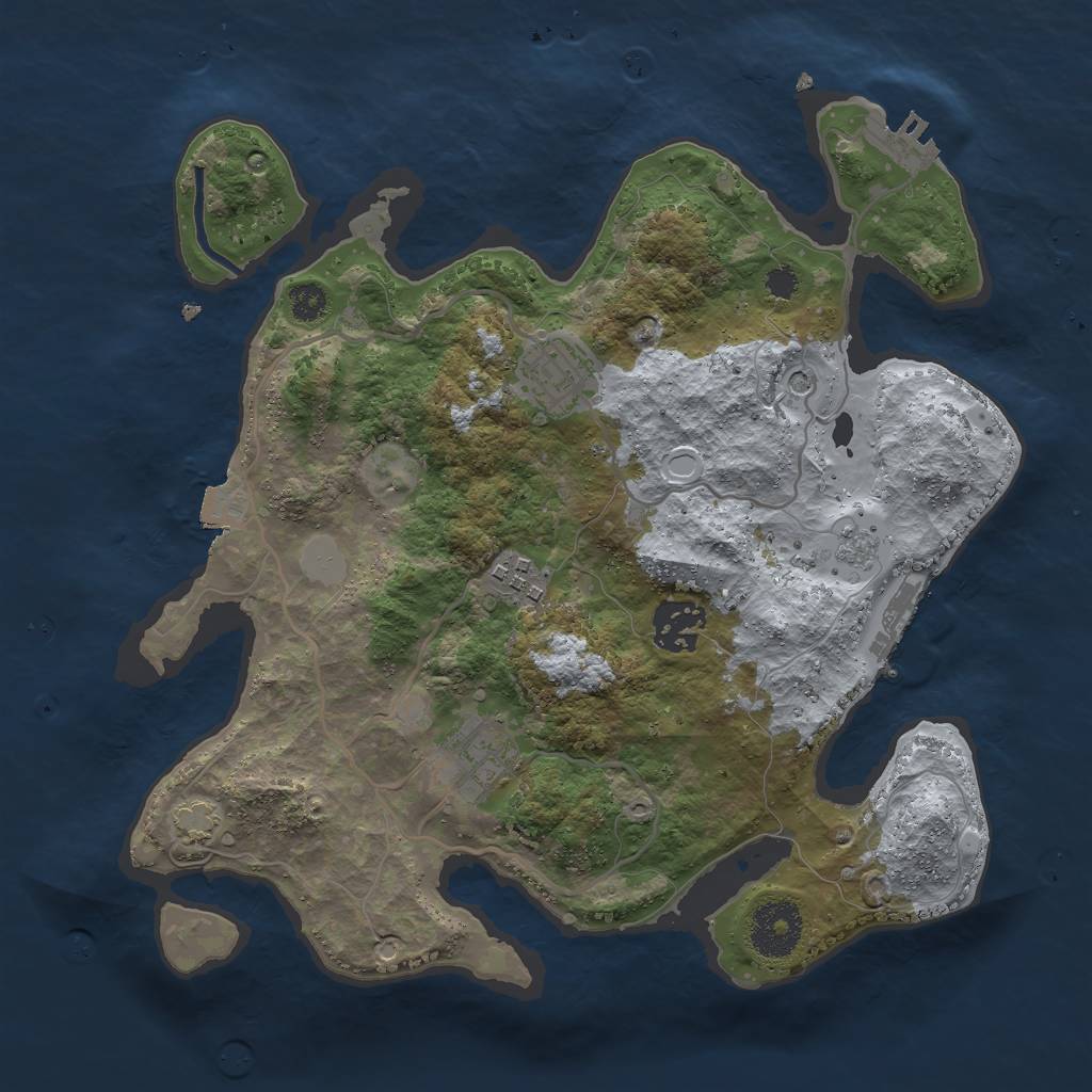 Rust Map: Procedural Map, Size: 3000, Seed: 567551987, 12 Monuments