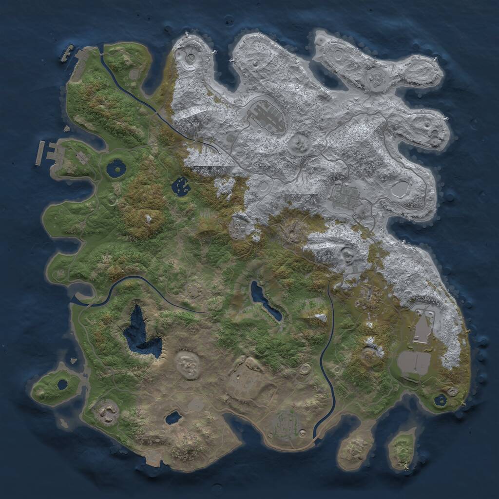 Rust Map: Procedural Map, Size: 4050, Seed: 448123937, 15 Monuments