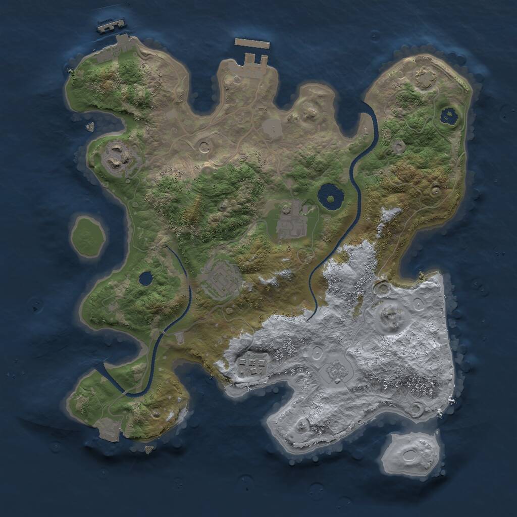 Rust Map: Procedural Map, Size: 3000, Seed: 78661, 10 Monuments