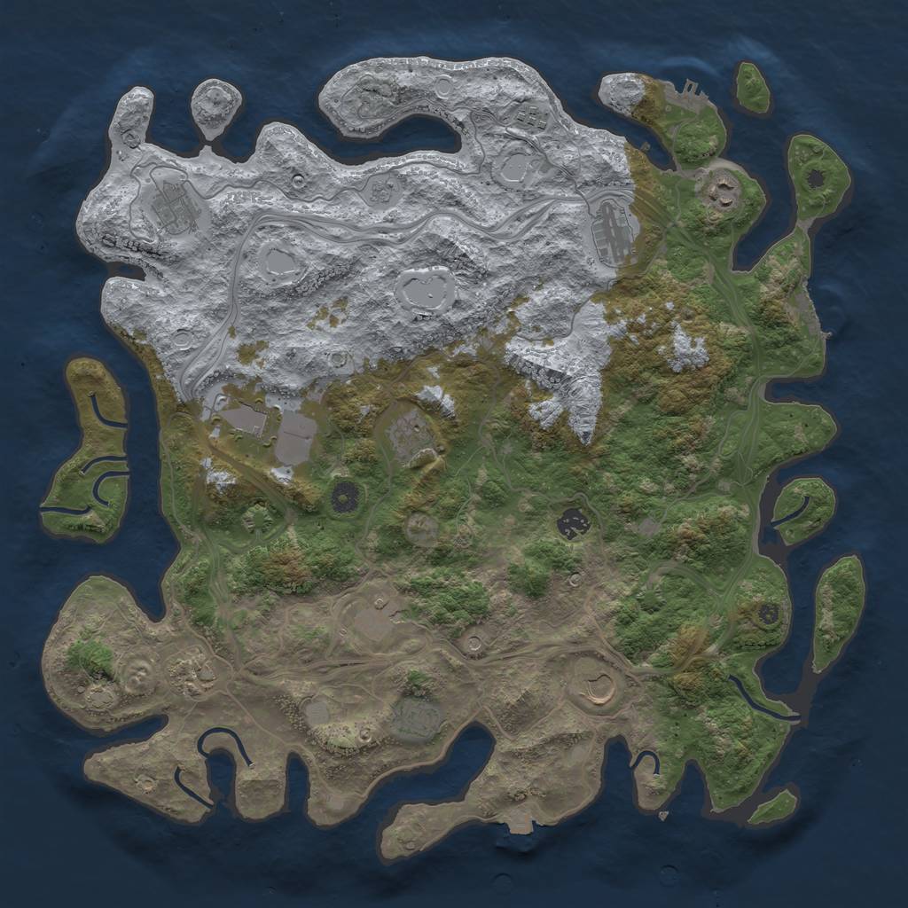 Rust Map: Procedural Map, Size: 4500, Seed: 4649, 19 Monuments