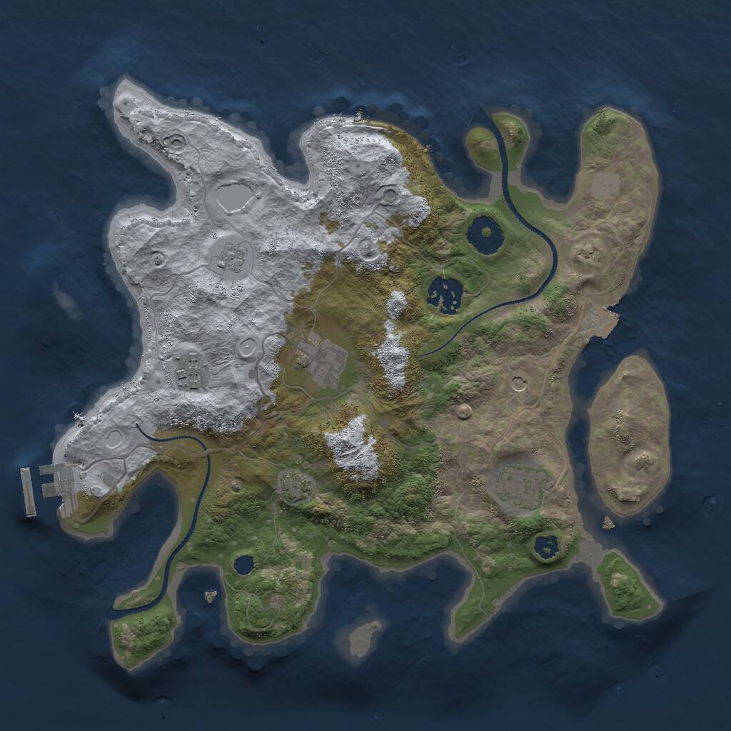 Rust Map: Procedural Map, Size: 3000, Seed: 20800, 9 Monuments