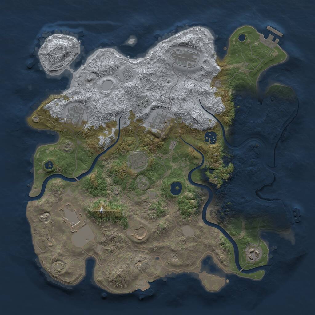 Rust Map: Procedural Map, Size: 3700, Seed: 19435885, 15 Monuments