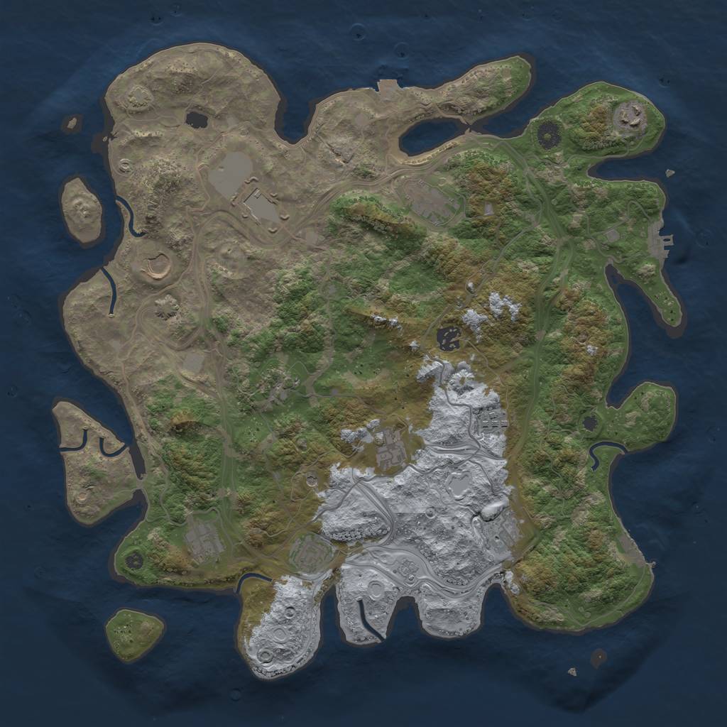 Rust Map: Procedural Map, Size: 4250, Seed: 635485135, 19 Monuments