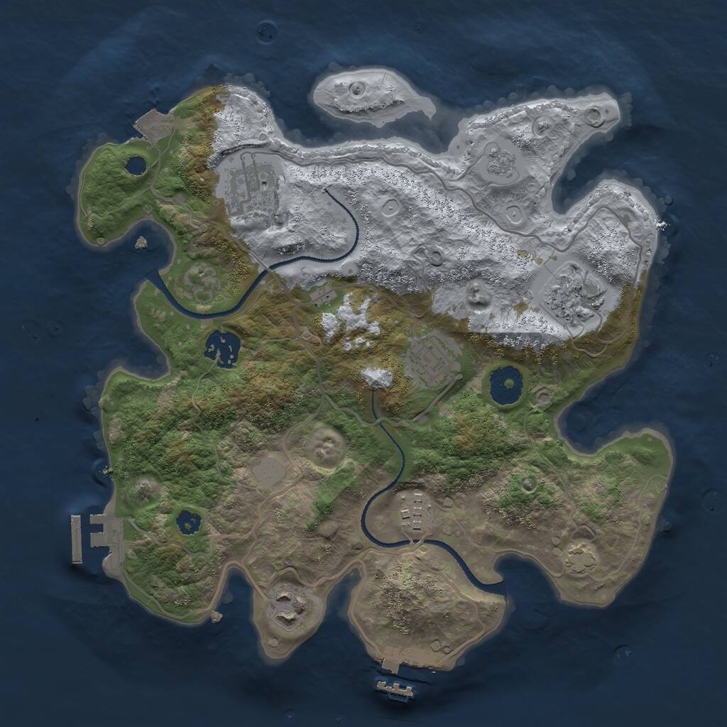 Rust Map: Procedural Map, Size: 3000, Seed: 1513080923, 11 Monuments