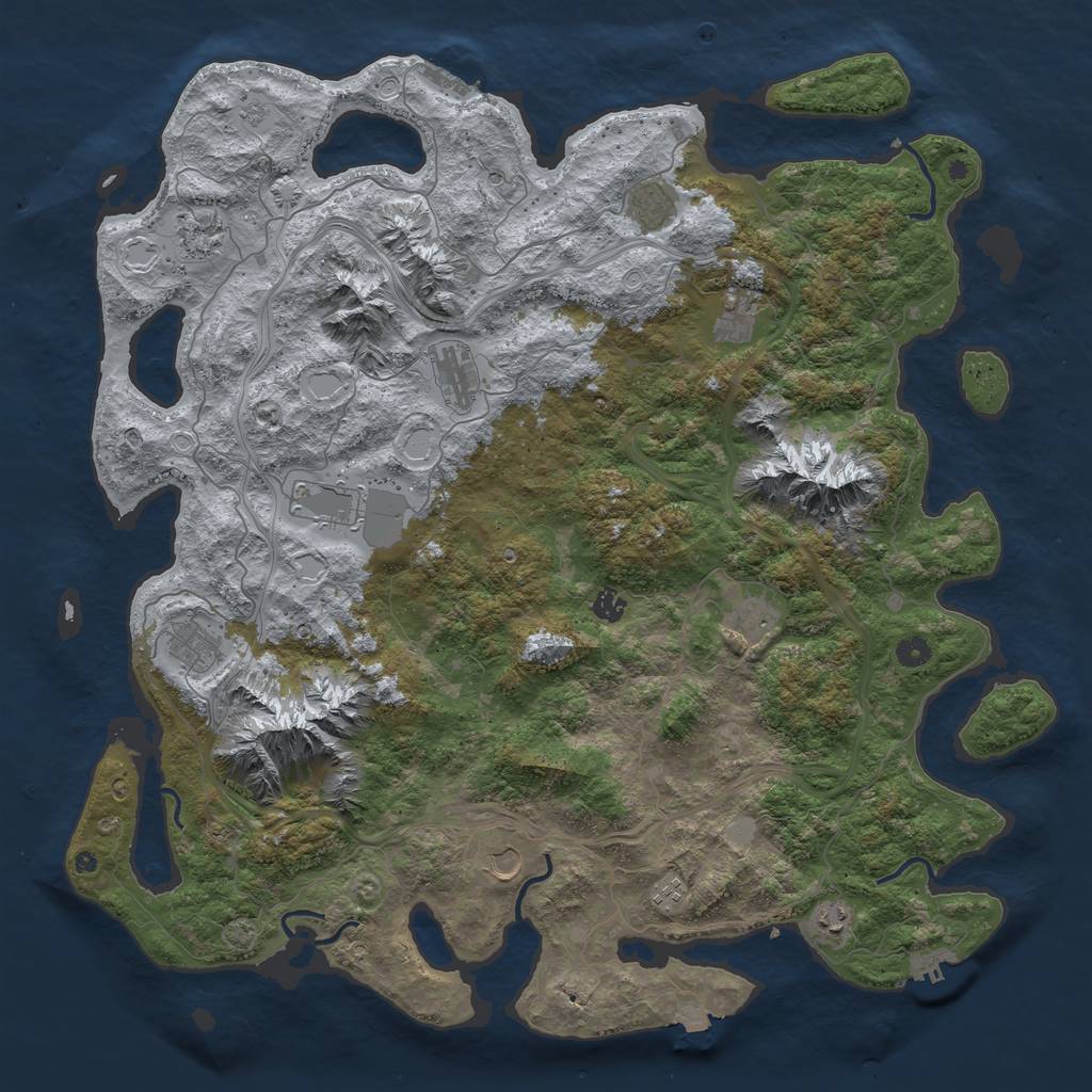 Rust Map: Procedural Map, Size: 5000, Seed: 31561814, 19 Monuments
