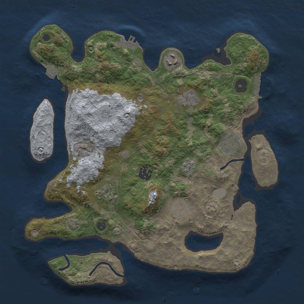 Rust Map: Procedural Map, Size: 3400, Seed: 45966976, 15 Monuments