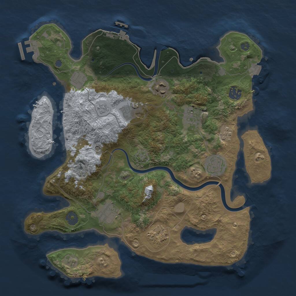 Rust Map: Procedural Map, Size: 3400, Seed: 45966976, 16 Monuments