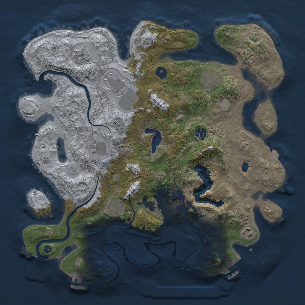 Rust Map: Procedural Map, Size: 4000, Seed: 889102497, 15 Monuments