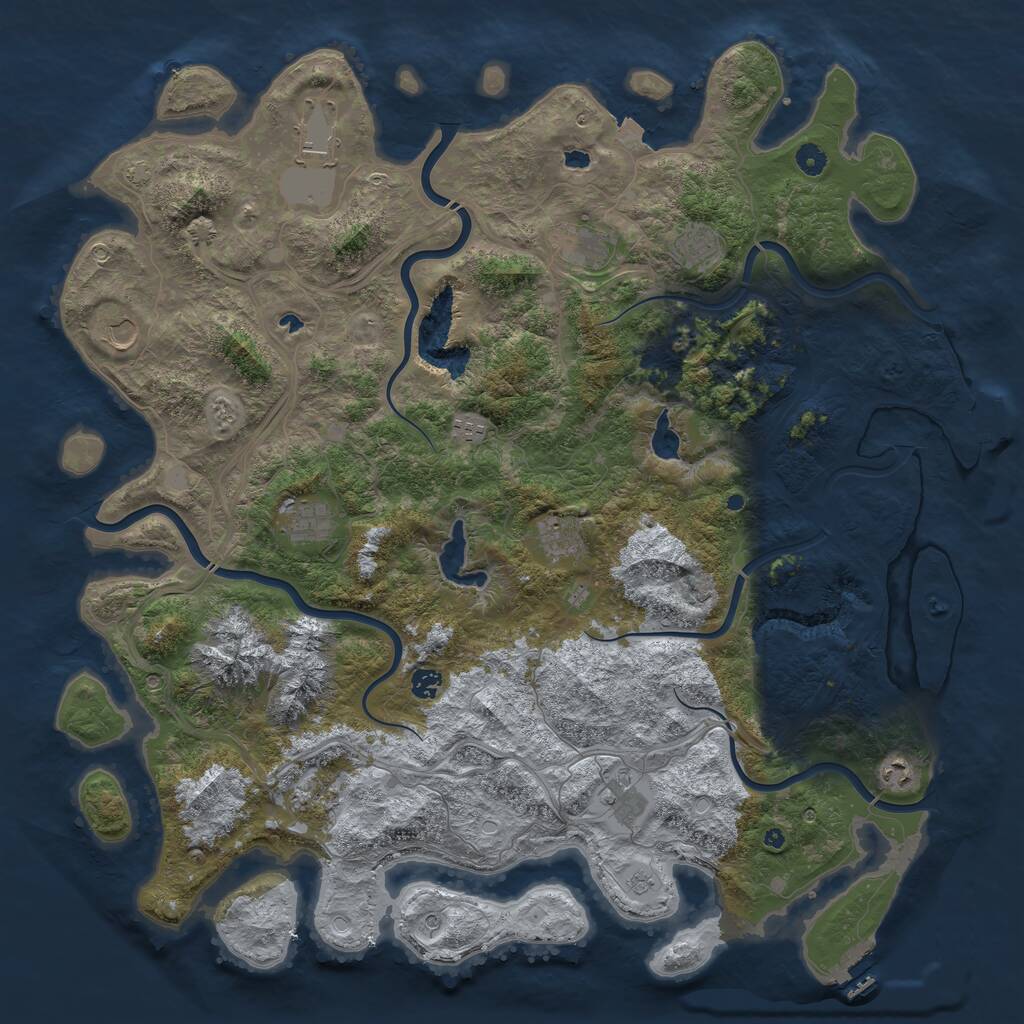 Rust Map: Procedural Map, Size: 5000, Seed: 1455625525, 17 Monuments