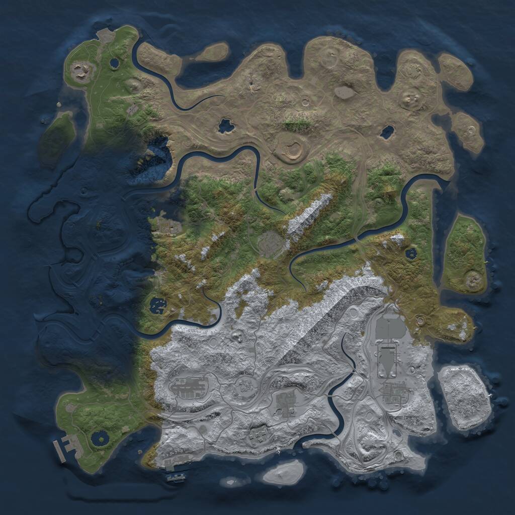 Rust Map: Procedural Map, Size: 4500, Seed: 324209804, 16 Monuments